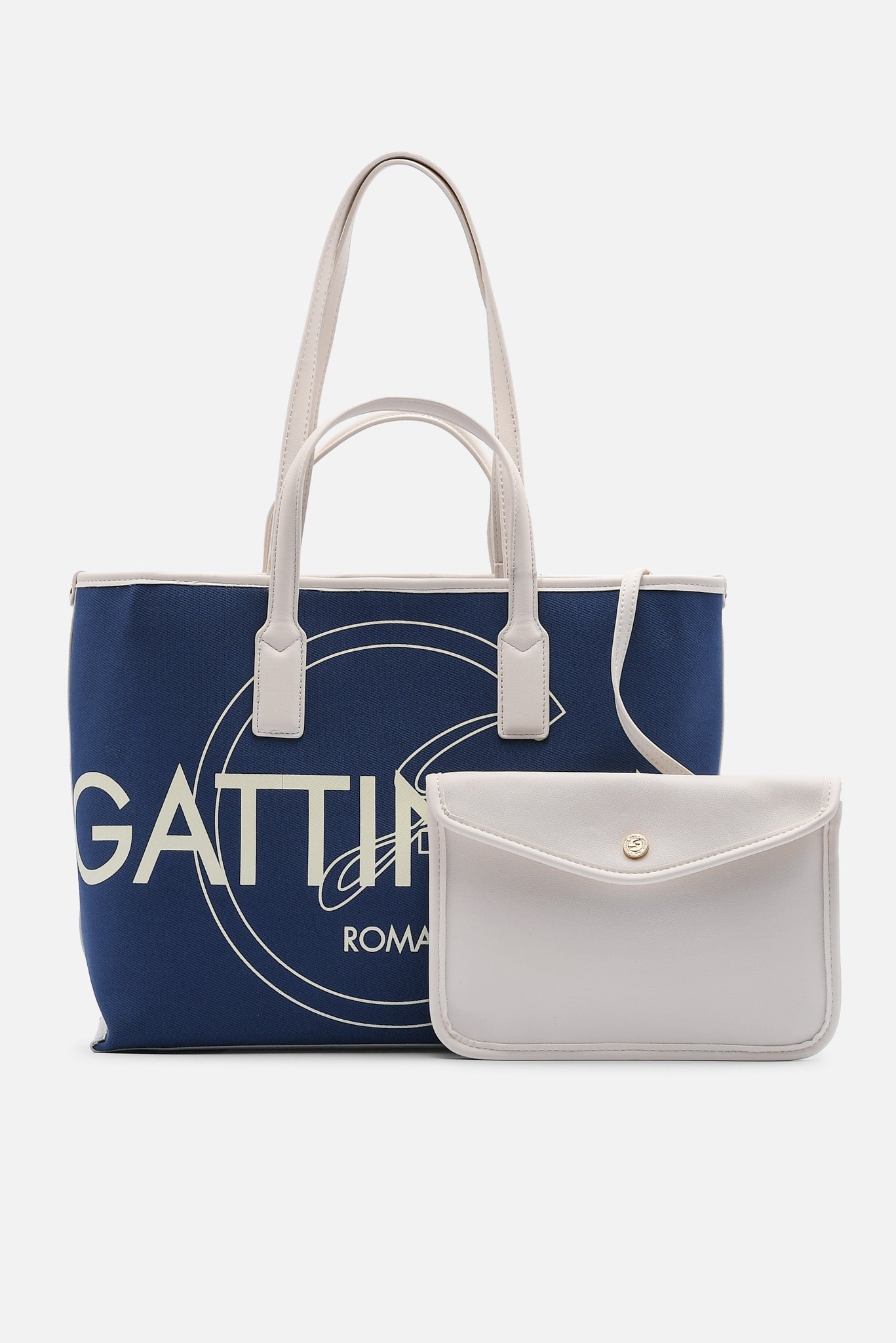 Sac de shopping I Am Logo grand en coton bleu