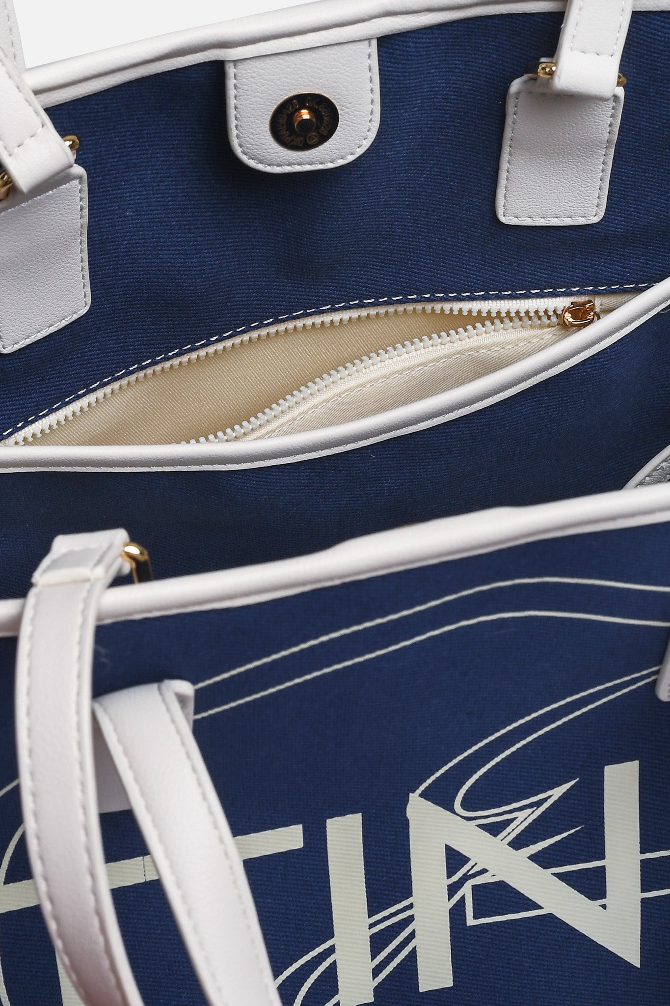 Sac de shopping I Am Logo grand en coton bleu
