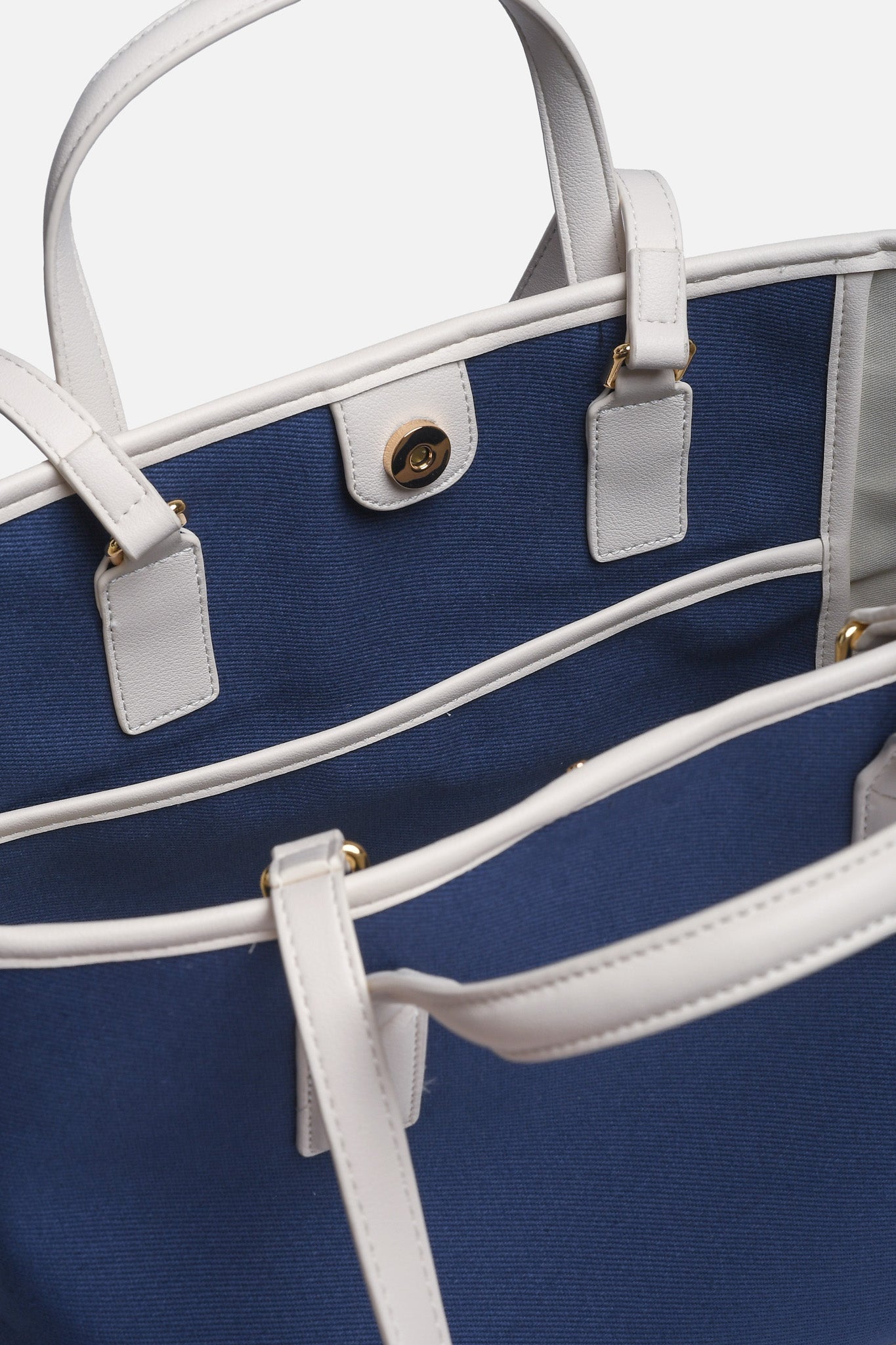 Sac de shopping I Am Logo grand en coton bleu