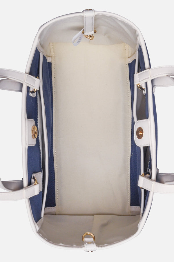 Sac de shopping I Am Logo grand en coton bleu