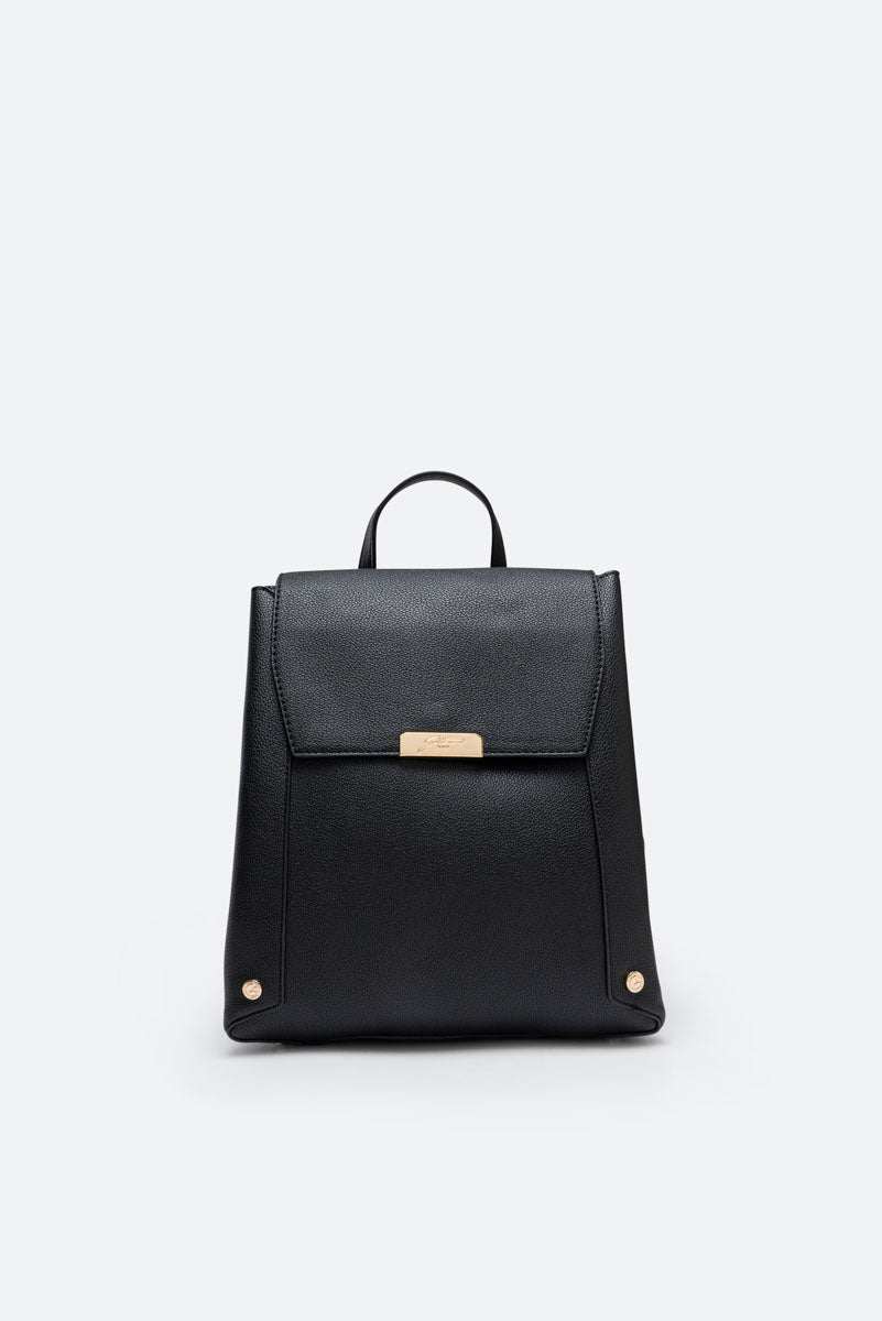 Roomy PU Black Backpack