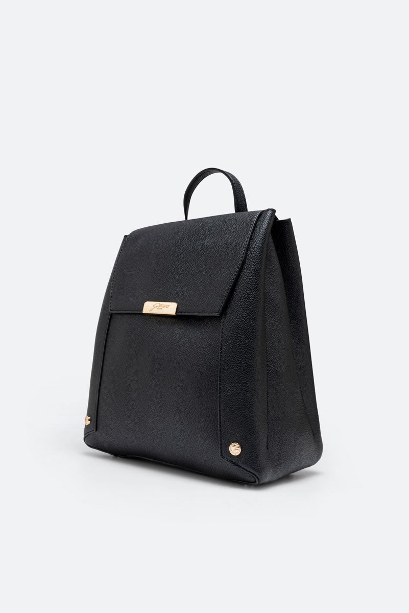 Roomy PU Black Backpack