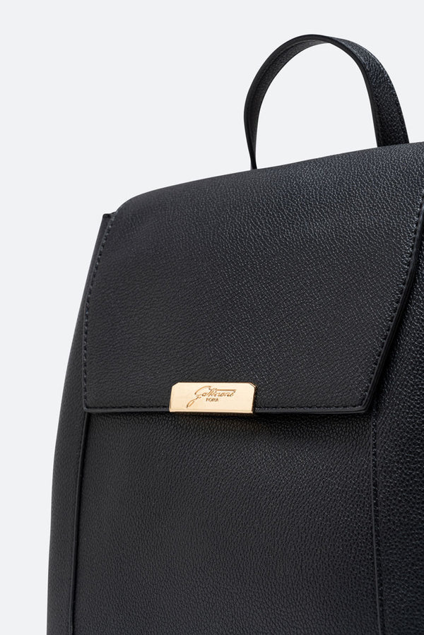 Roomy PU Black Backpack