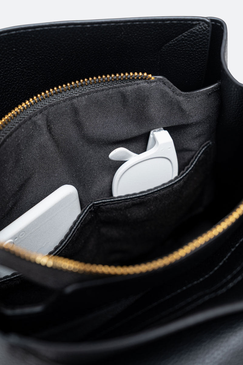 Roomy PU Black Backpack