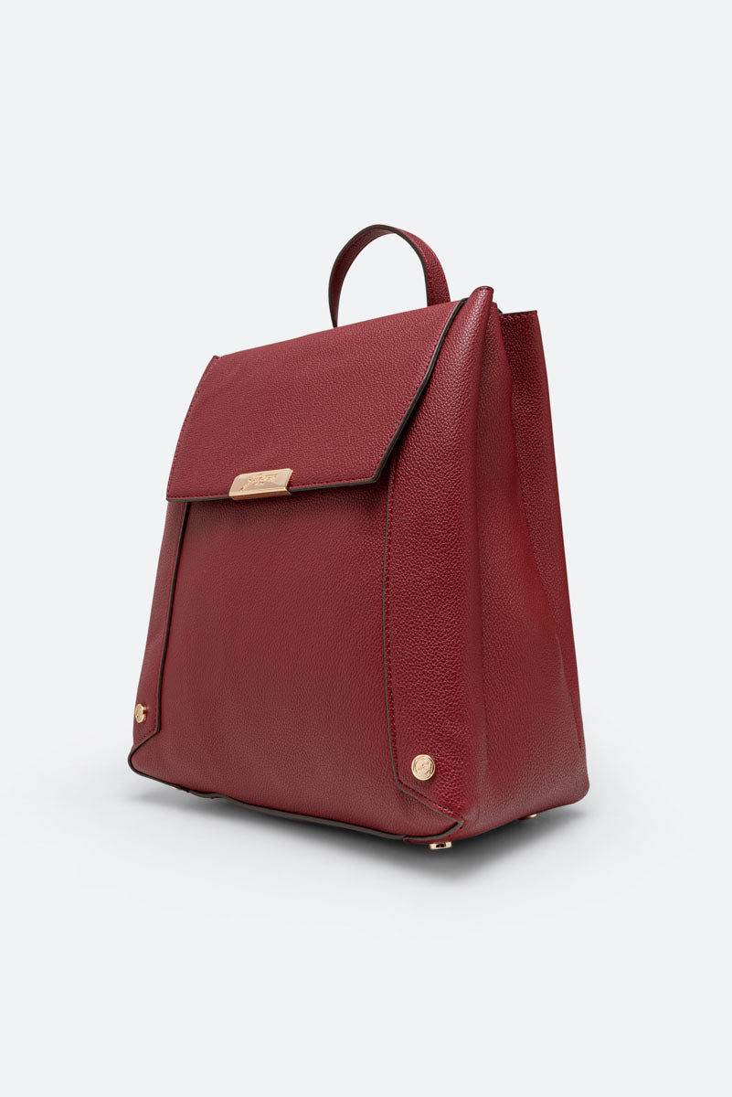 Roomy PU Red Backpack