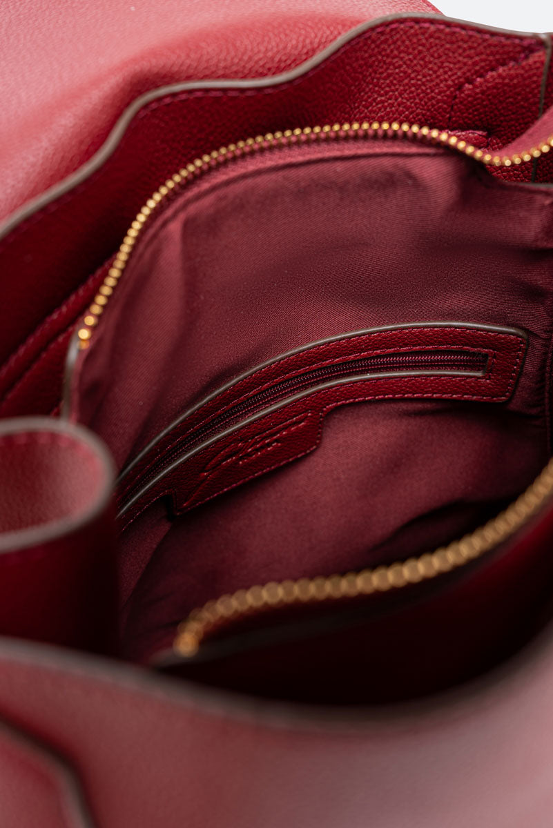 Roomy PU Red Backpack