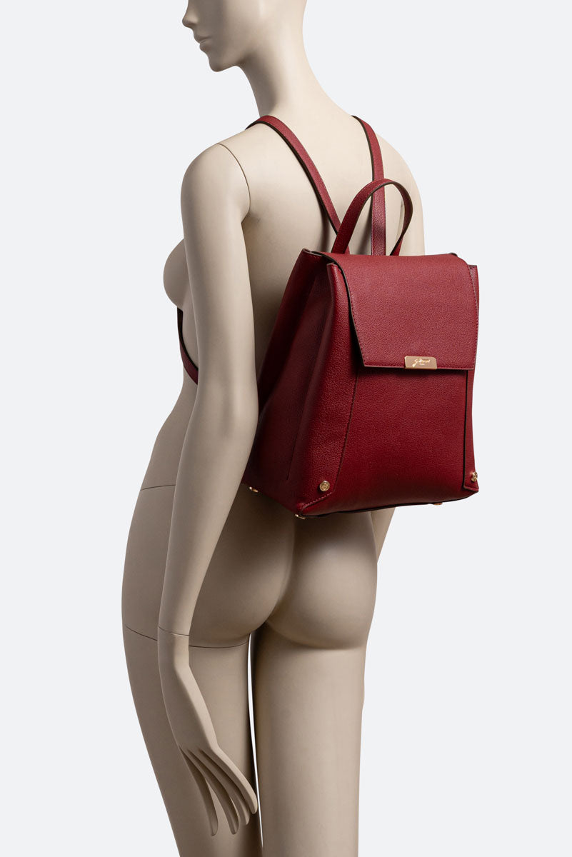 Roomy PU Red Backpack