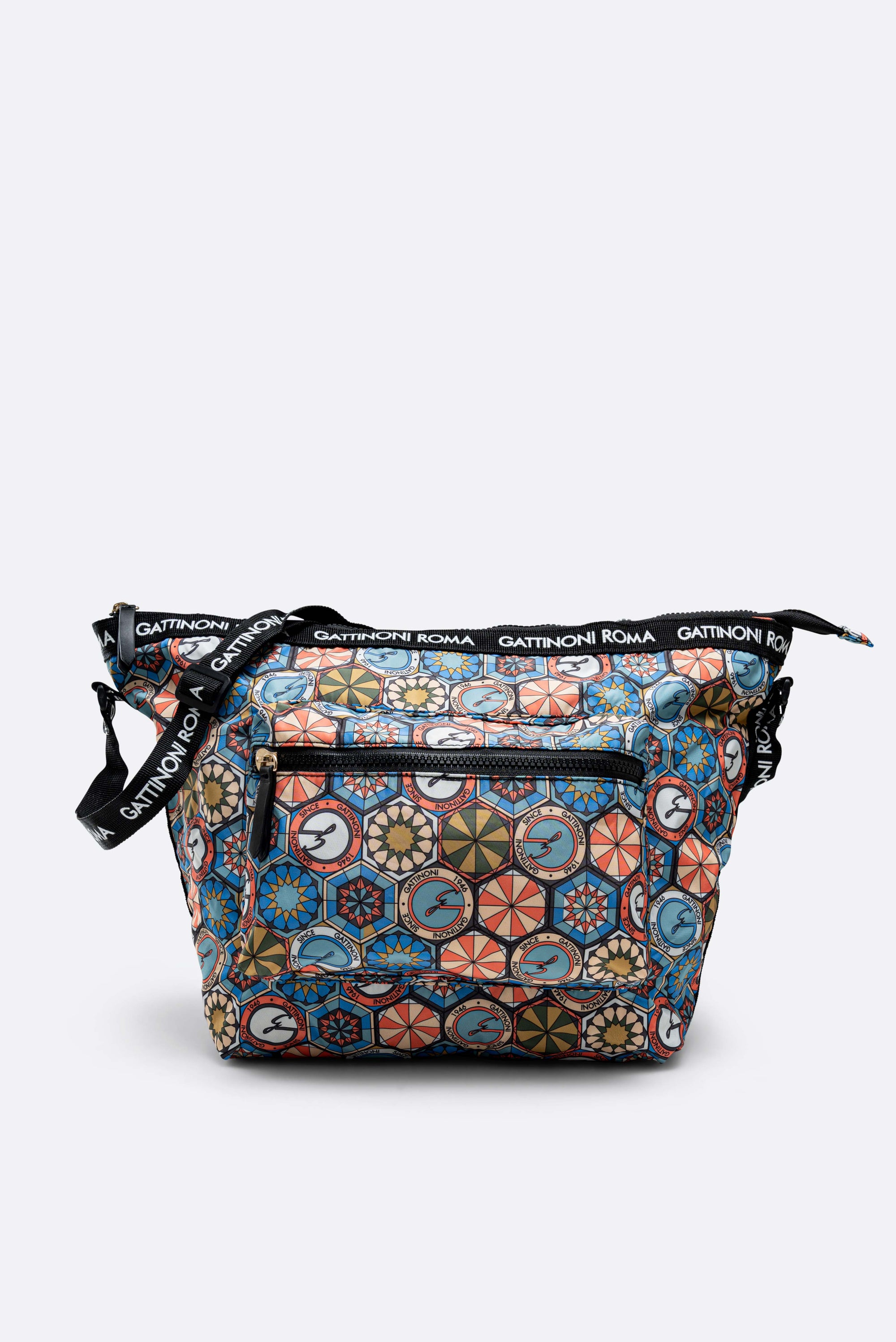 Teodosia Easy Chic Hobo Nylon/PU Multicolor/Black_Gattinoni