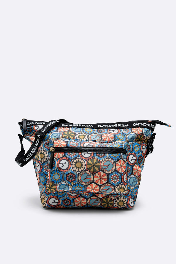 Teodosia Easy Chic Hobo Nylon/PU Multicolor/Black_Gattinoni