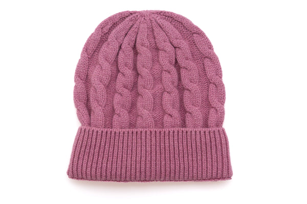Pink Woven Cashmere Beanie