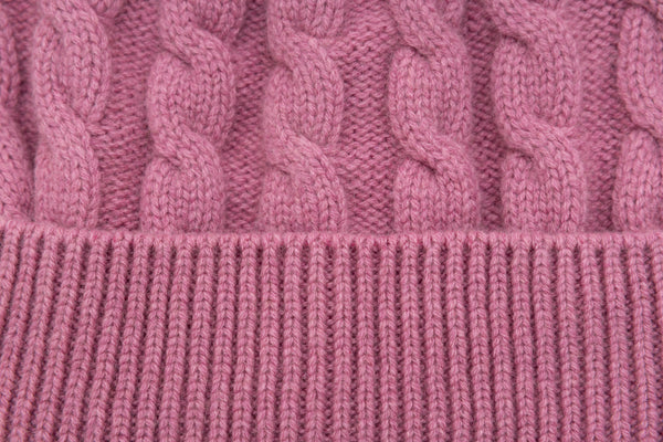 Pink Woven Cashmere Beanie