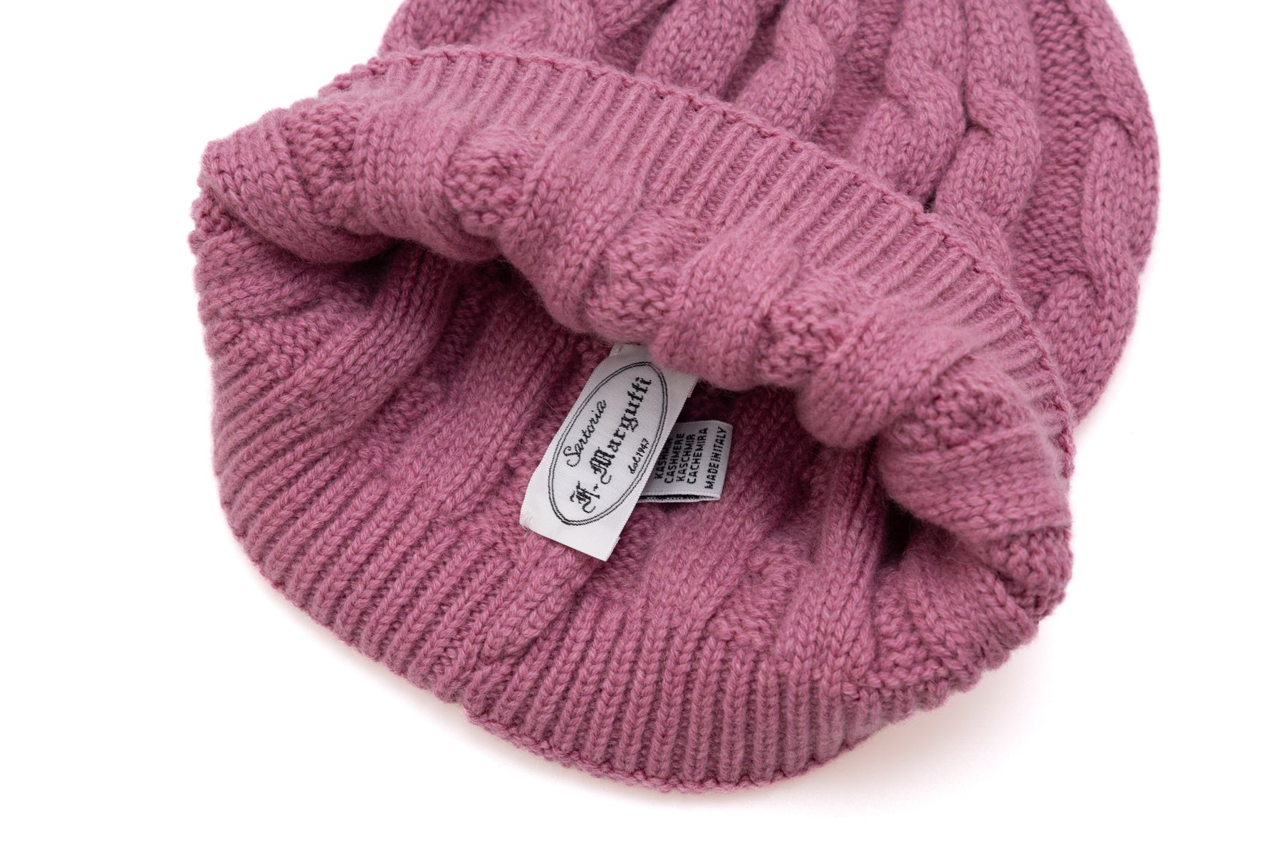 Pink Woven Cashmere Beanie