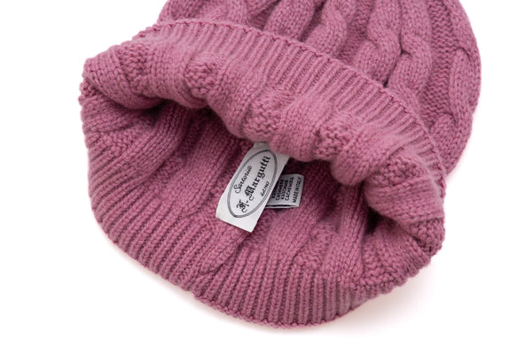Pink Woven Cashmere Beanie