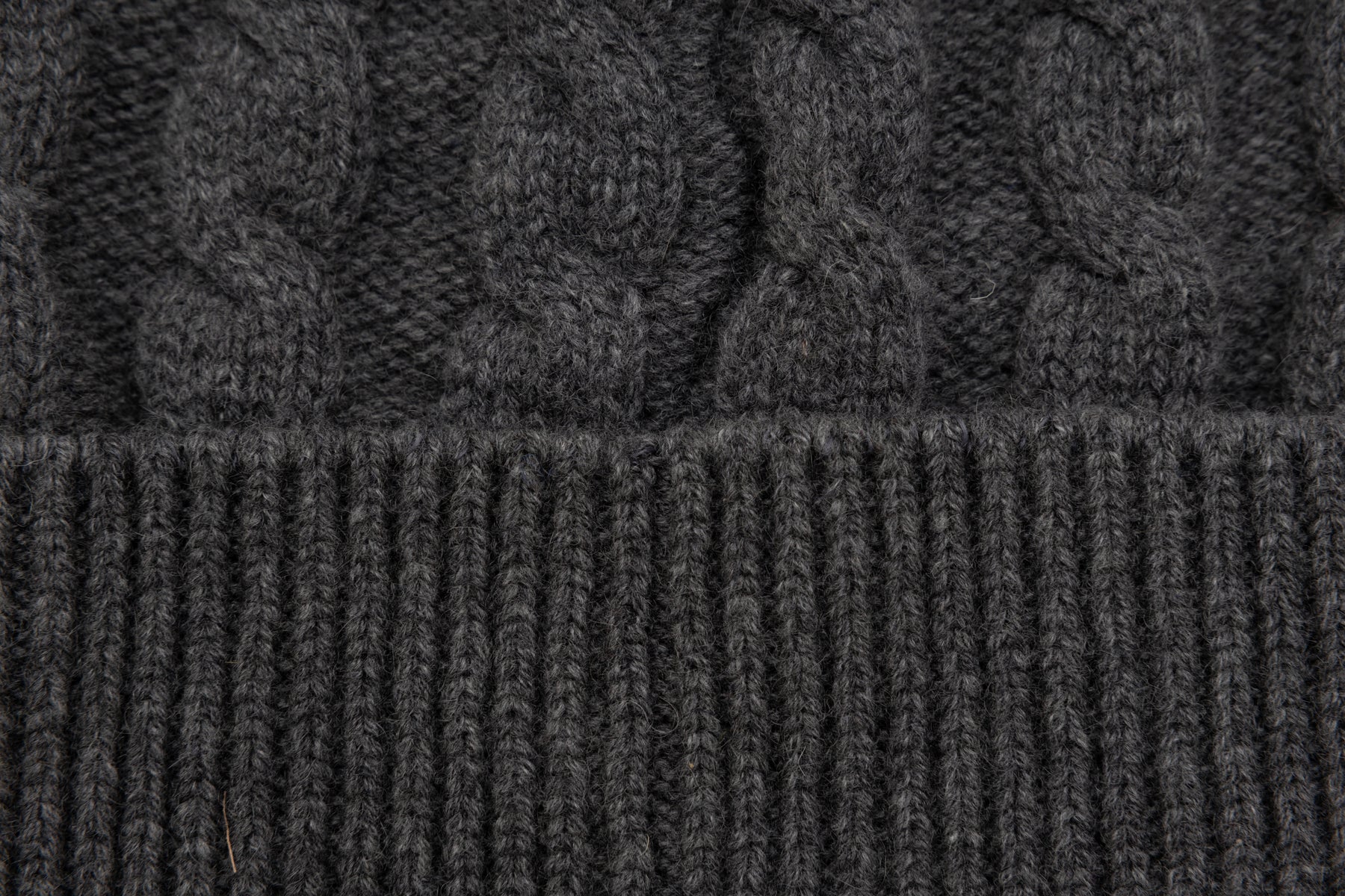 Charcoal braided cashmere beanie