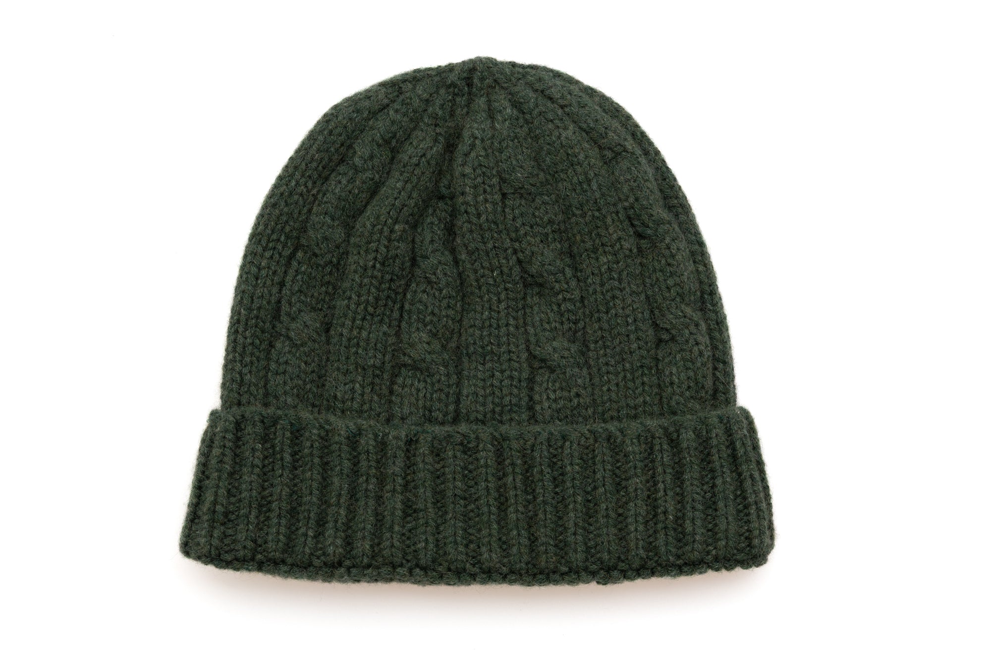 Olive Green Woven Cashmere Beanie