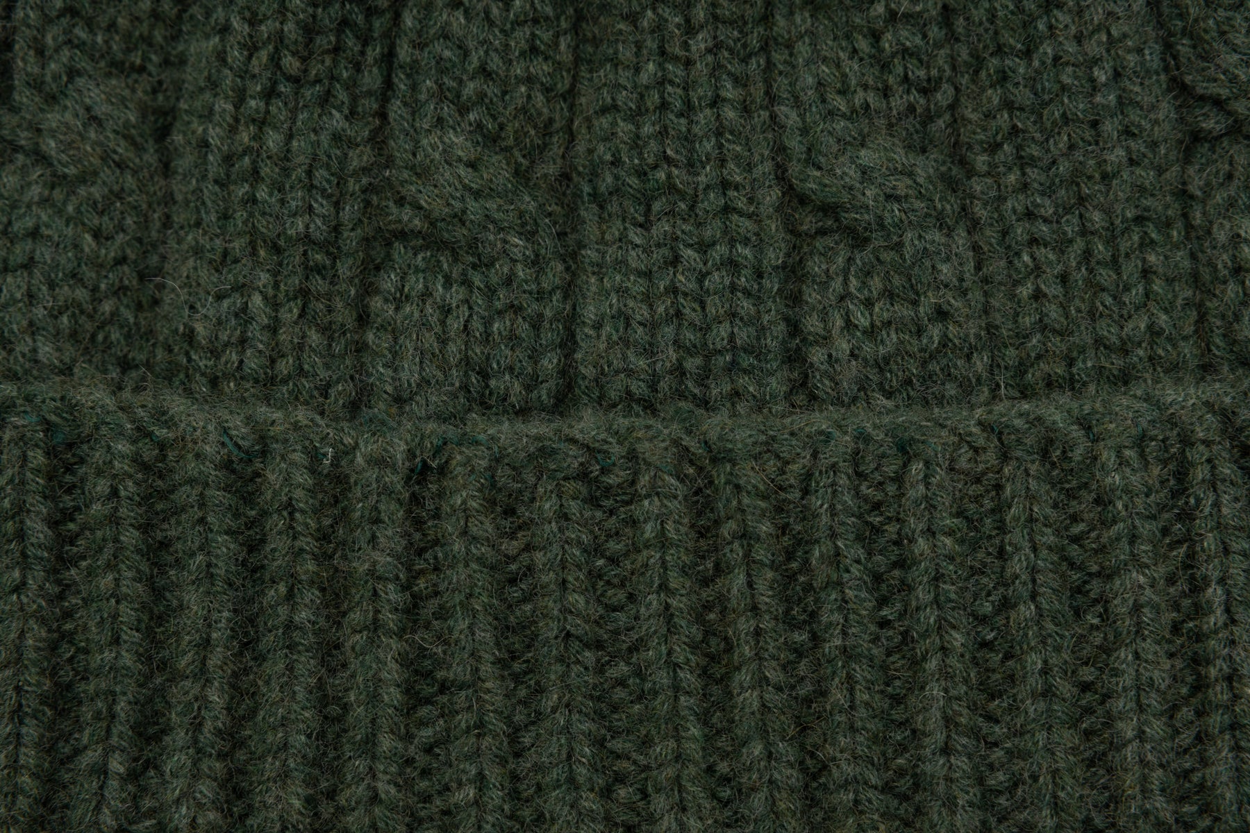Olive Green Woven Cashmere Beanie