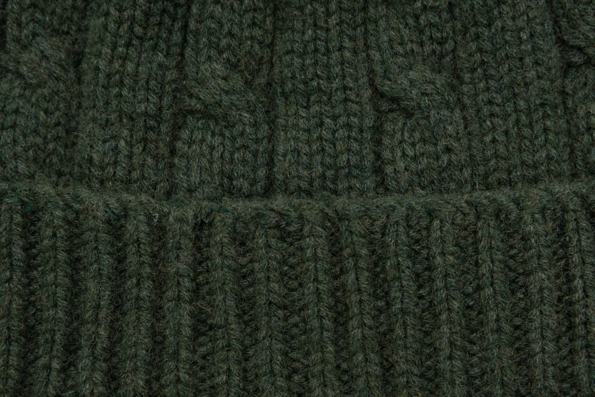 Olive Green Woven Cashmere Beanie