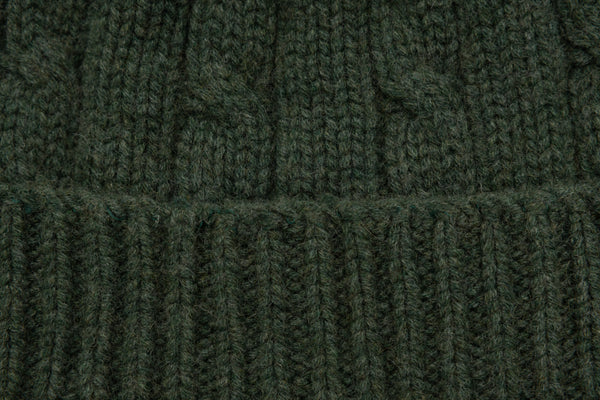 Olive Green Woven Cashmere Beanie