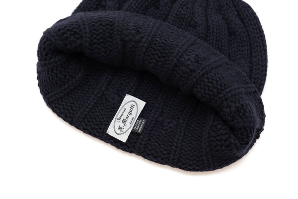 Navy blue cashmere knitted hat
