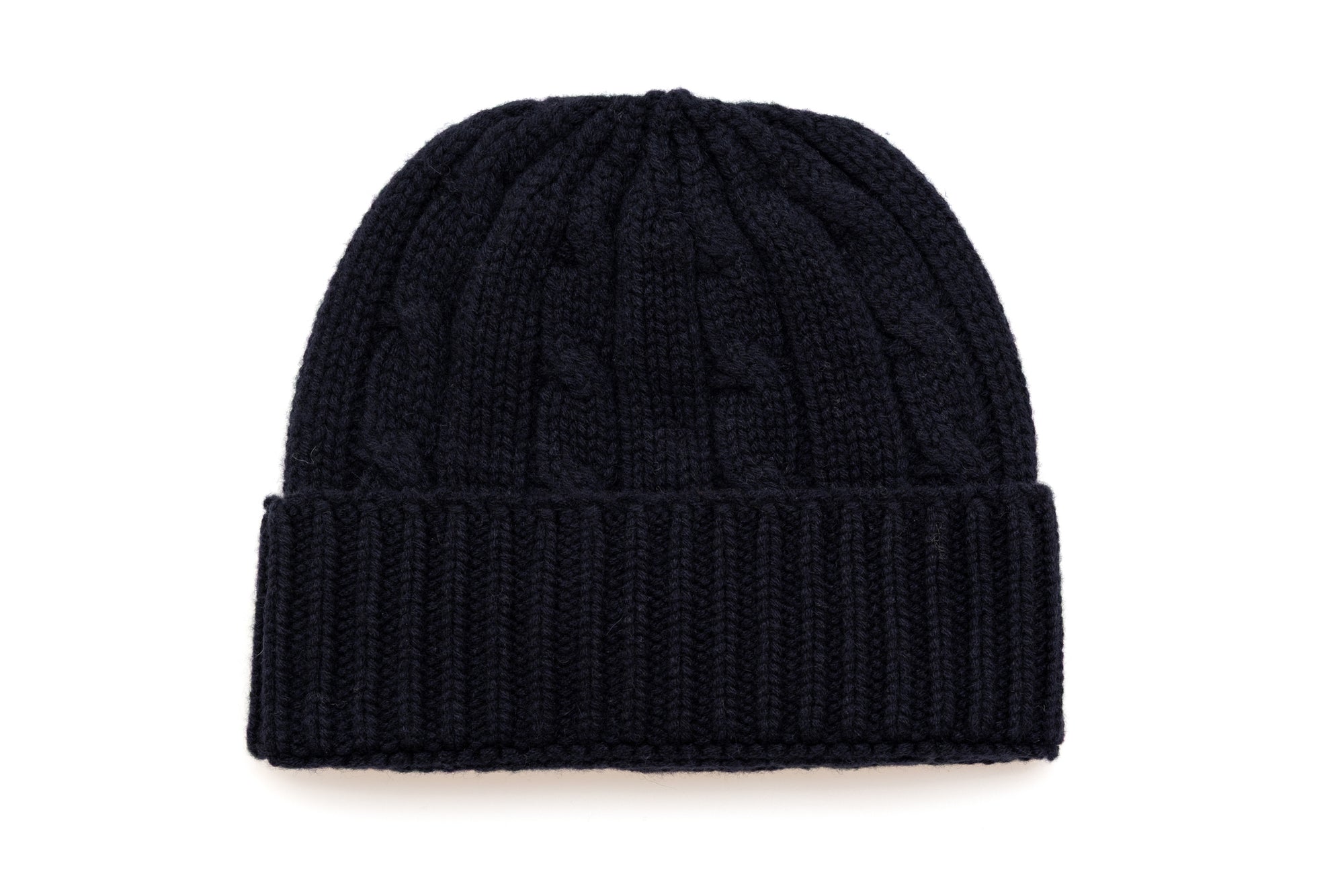 Navy blue cashmere knitted hat