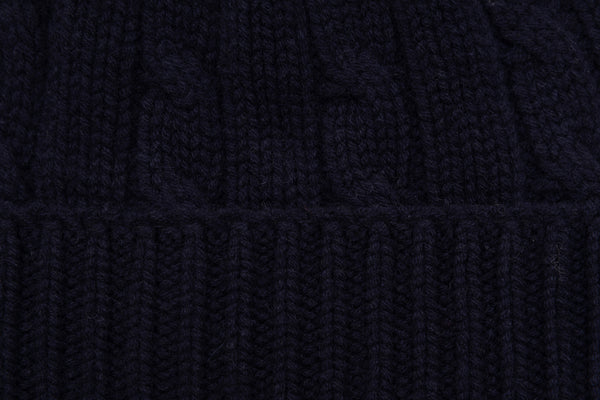 Navy blue cashmere knitted hat