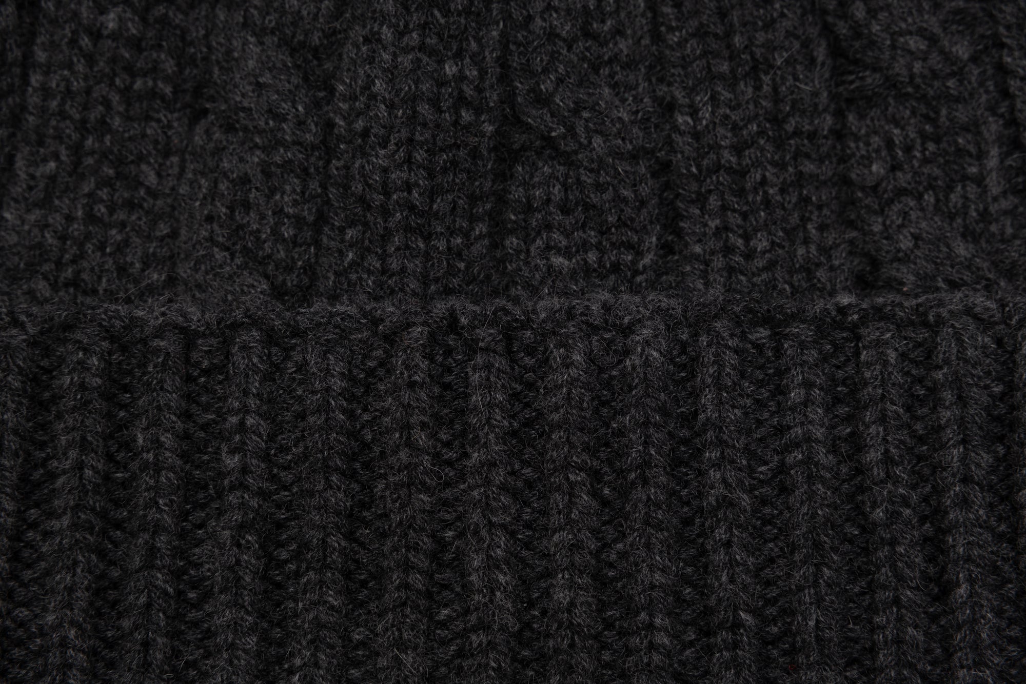 Dark gray cashmere knitted hat