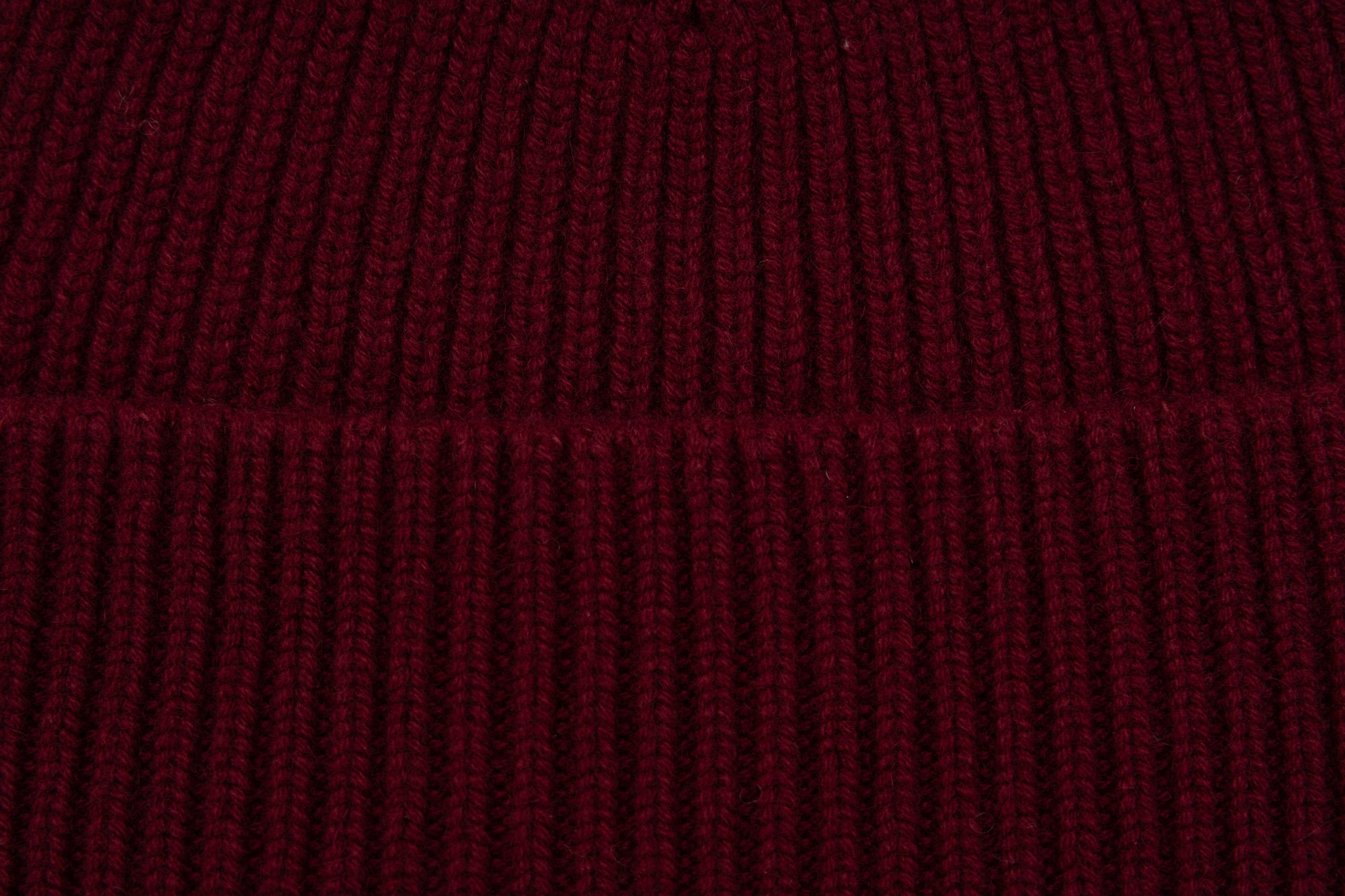 Burgundy Ribbed Cashmere Beanie
