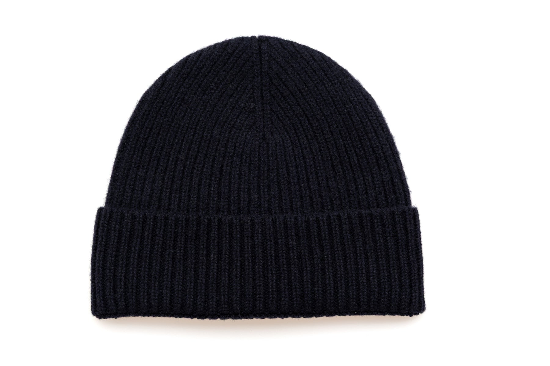 Gorro de cachemira azul con canalé