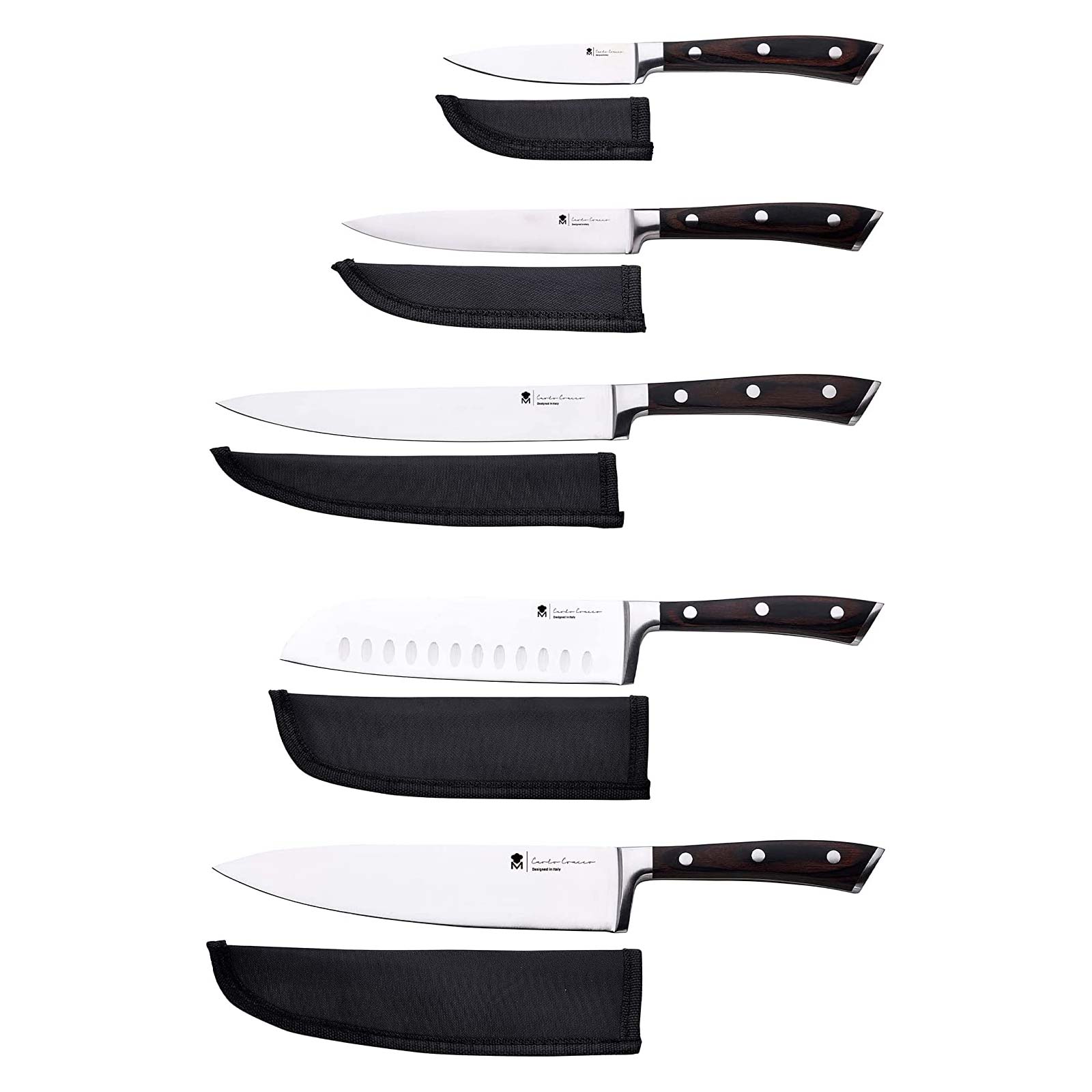 MASTERPRO - SET OF STAINLESS STEEL KITCHEN KNIVES WITH DOUBLE FORGING - CARLO CRACCO