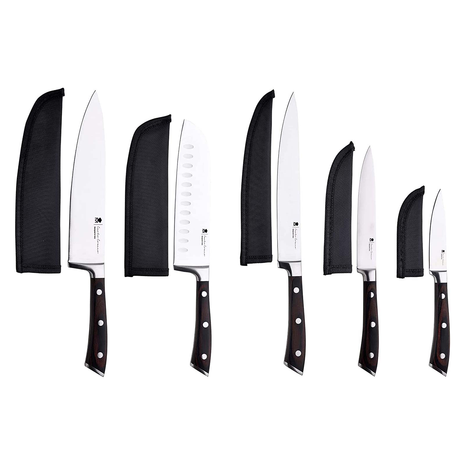 MASTERPRO - SET OF STAINLESS STEEL KITCHEN KNIVES WITH DOUBLE FORGING - CARLO CRACCO