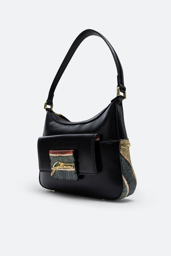 Sac baguette Hobo en cuir synthétique avec détails Planetarium Classic