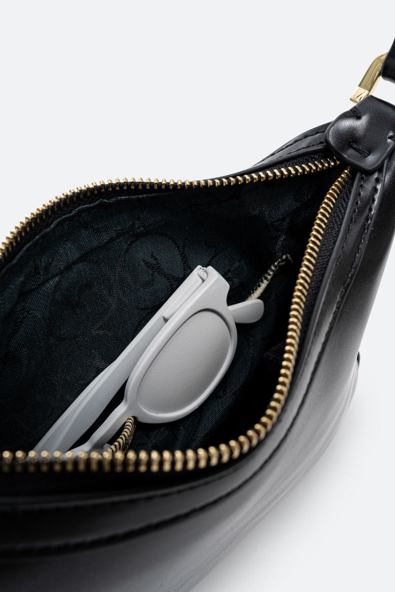 Sac baguette Hobo en cuir synthétique avec détails Planetarium Classic