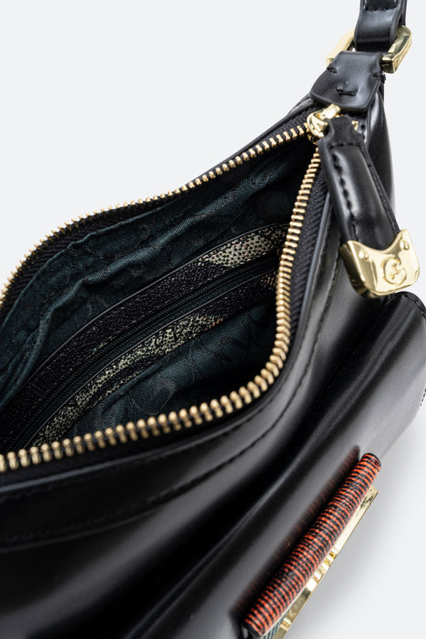 Sac baguette Hobo en cuir synthétique avec détails Planetarium Classic