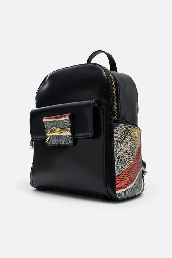 Buckle Brushed Black Backpack