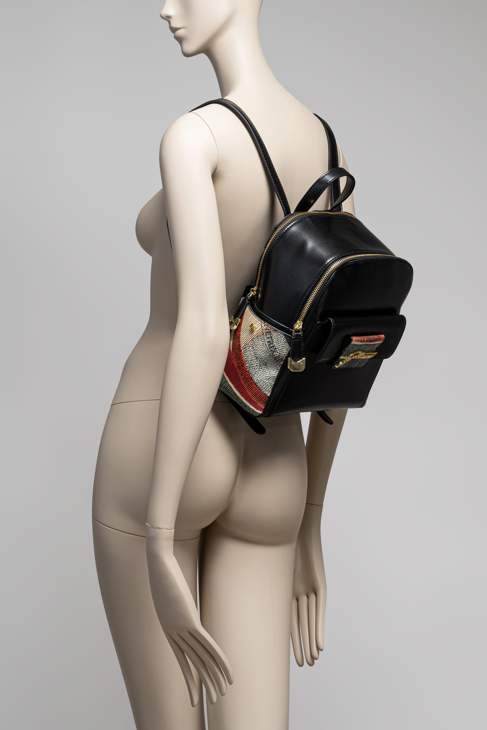 Buckle Brushed Black Backpack
