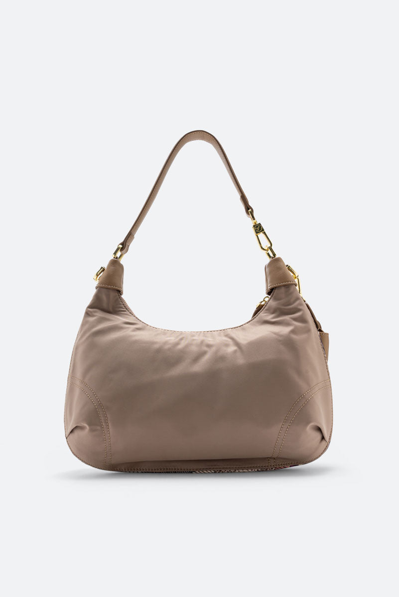 Beige Nylon Hobo Colorsoul Tas
