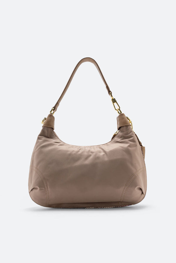 Beige Nylon Hobo Colorsoul Tas