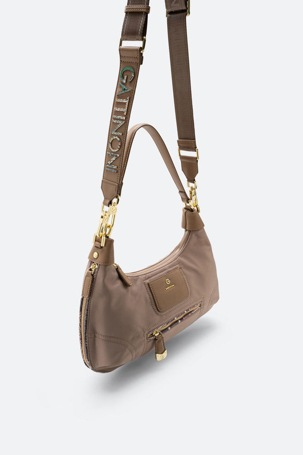 Beige nylonová hobo taška Colorsoul