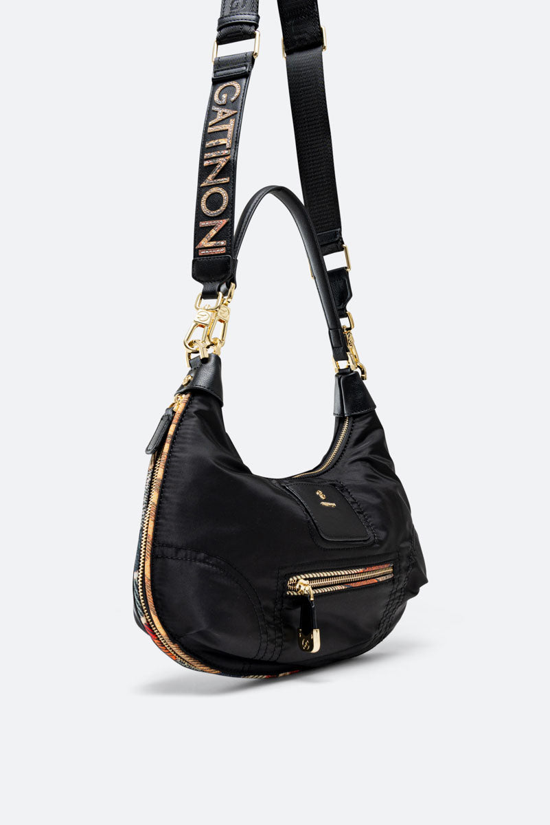 Colorsoul Hobo Bag in Black Nylon