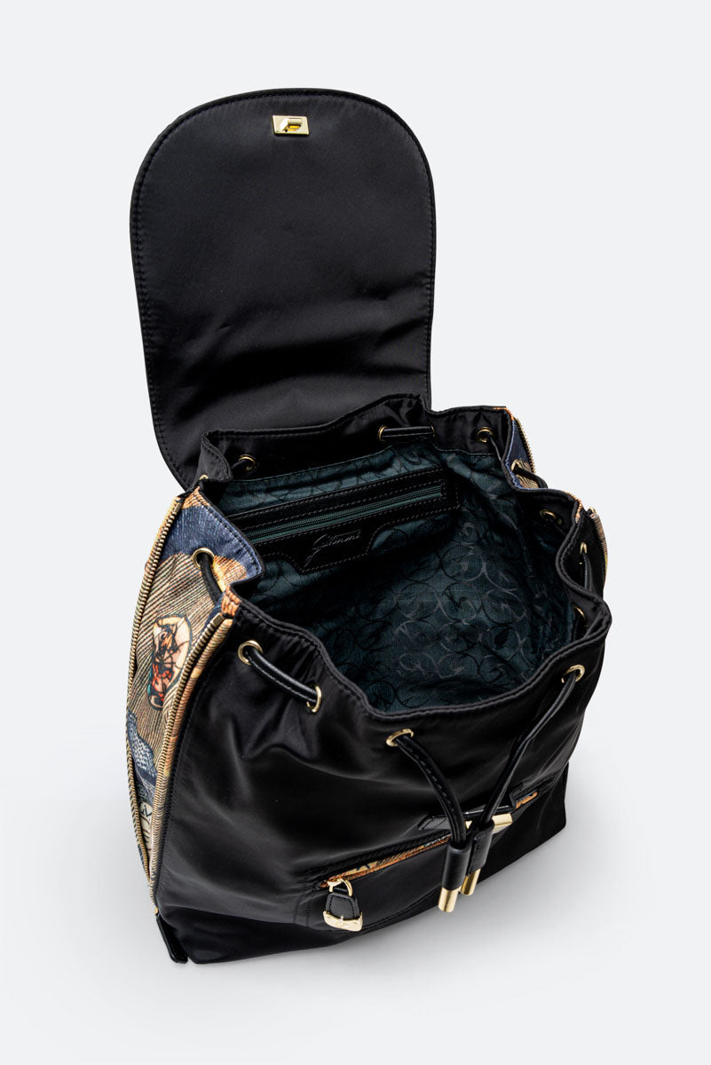 Black Technical Fabric Backpack Planetarium Classic
