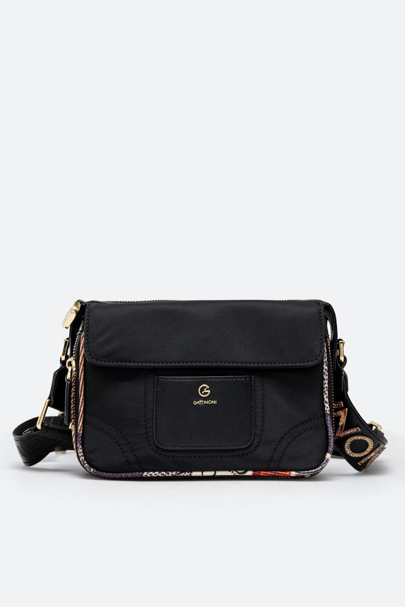 Zwarte nylon colorsoul schouderband