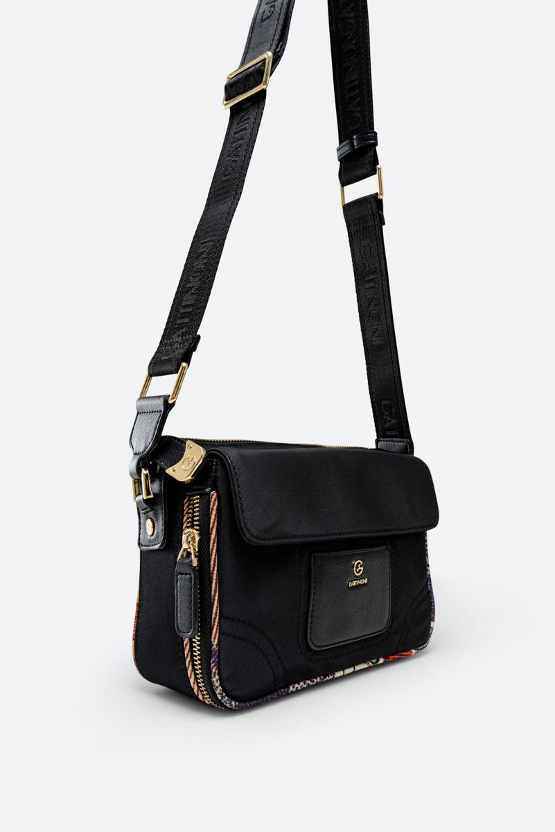 Zwarte nylon colorsoul schouderband