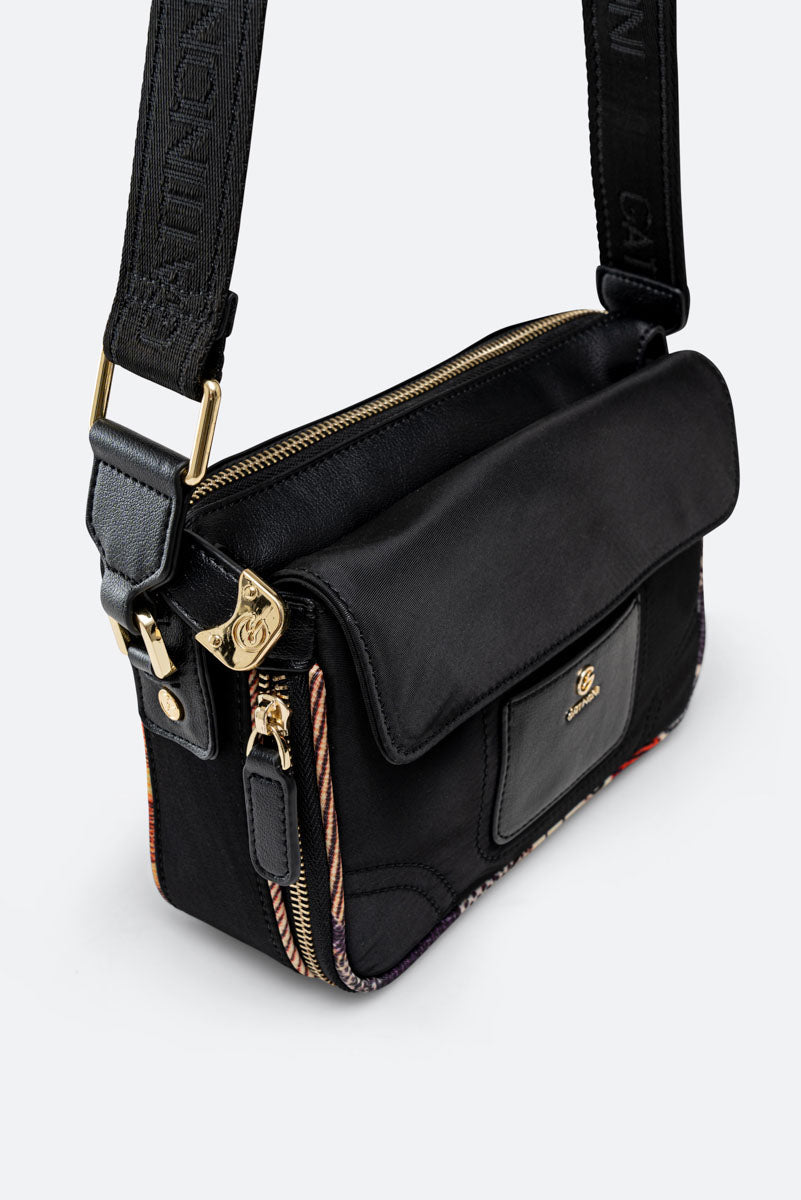 Zwarte nylon colorsoul schouderband