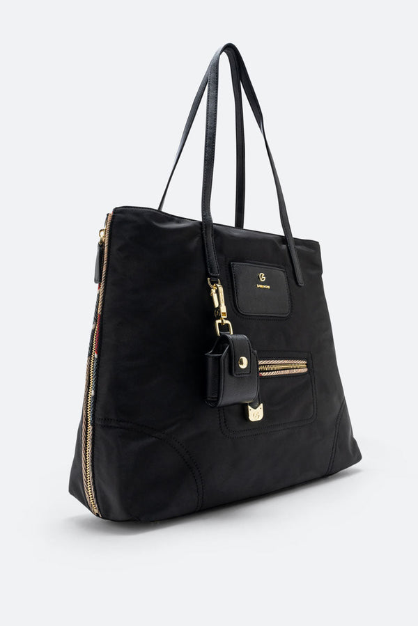 Grote Colorsoul Shoppen Tas in Zwart Nylon