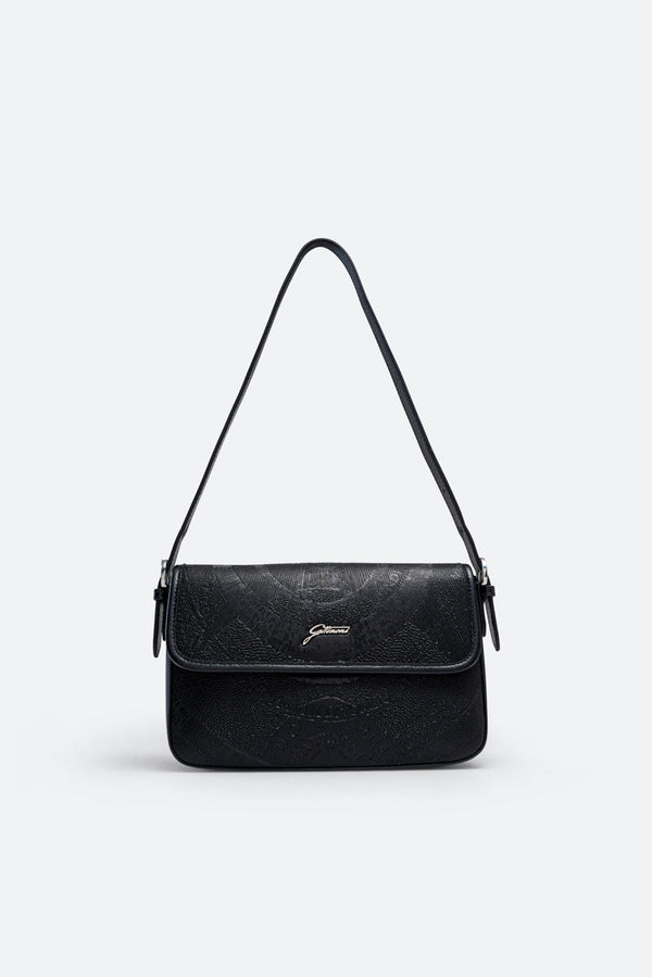 Bolso de solapa negro Planetarium