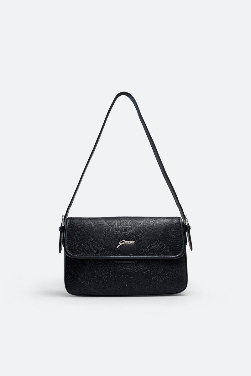 Borsa con patta Planetarium Engrave Nero