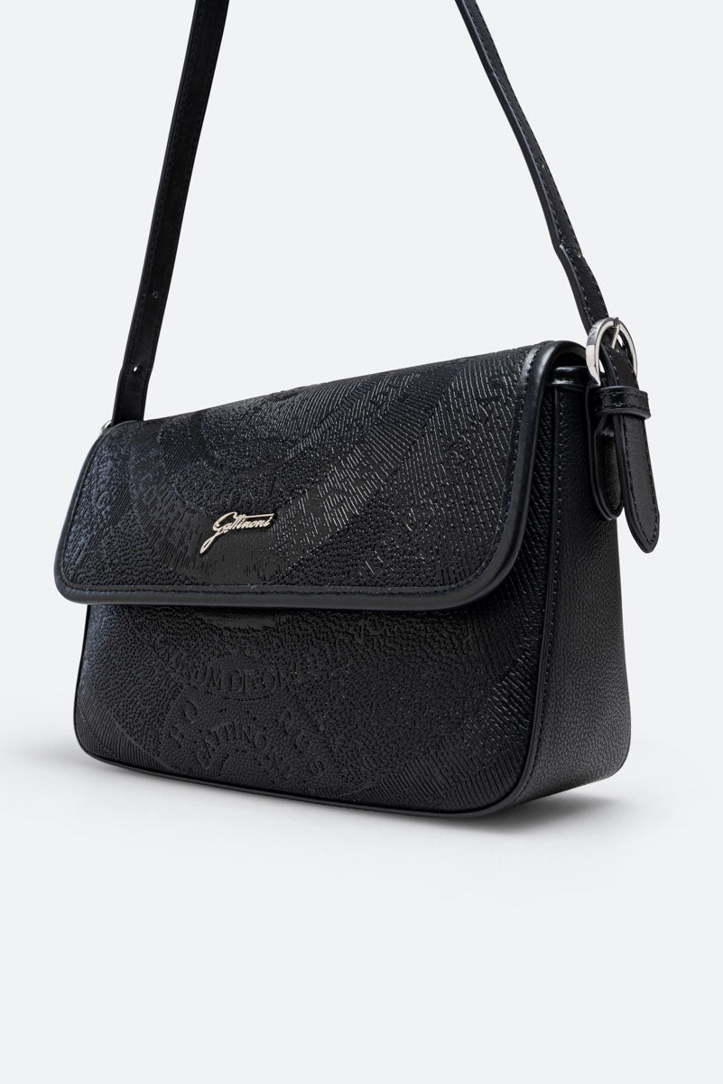 Planetarium Engrave Black Flap Bag