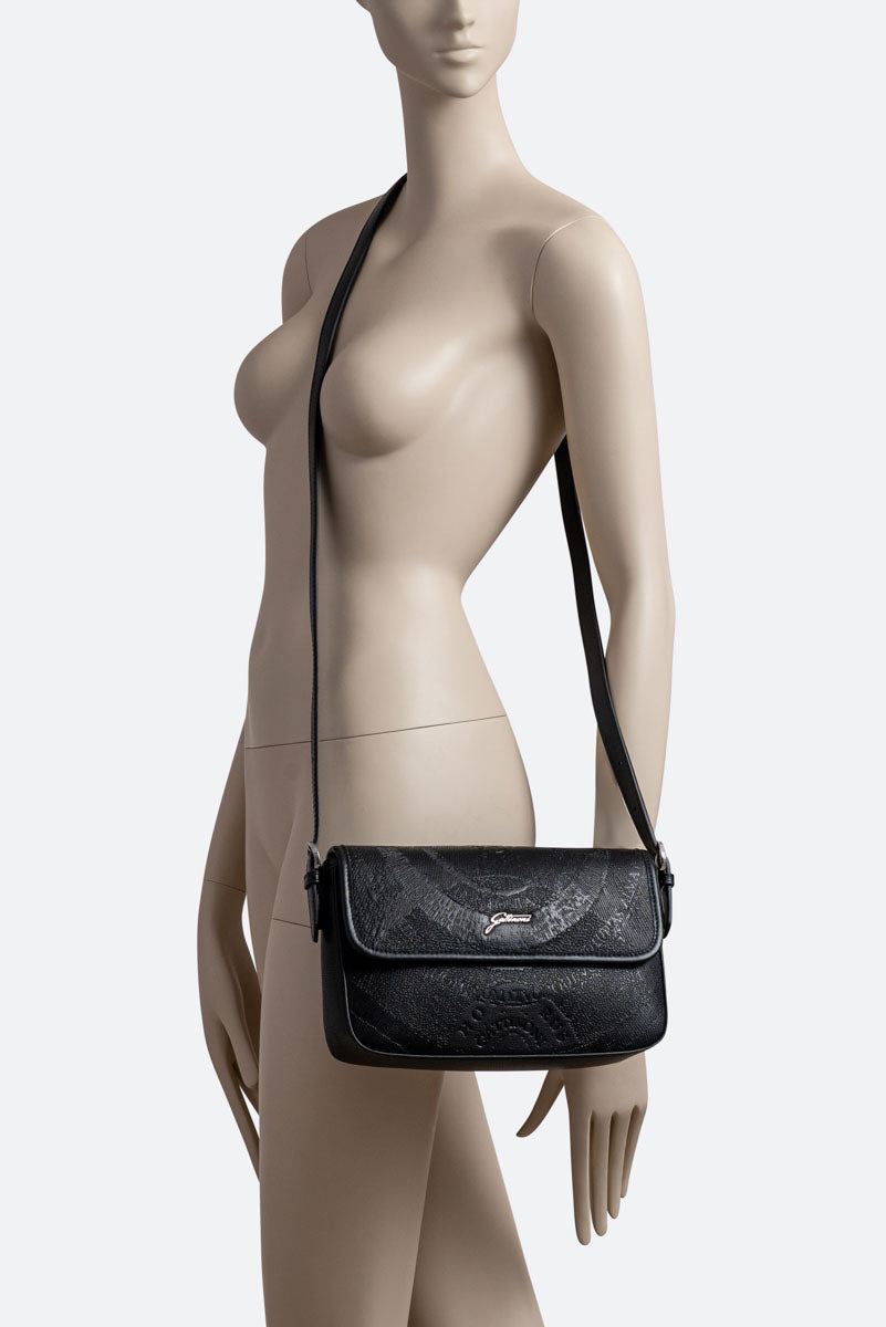 Planetarium Engrave Black Flap Bag