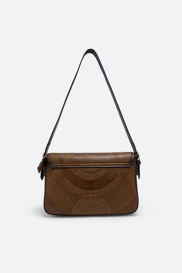 Planetarium Engrave Brown Flap Bag