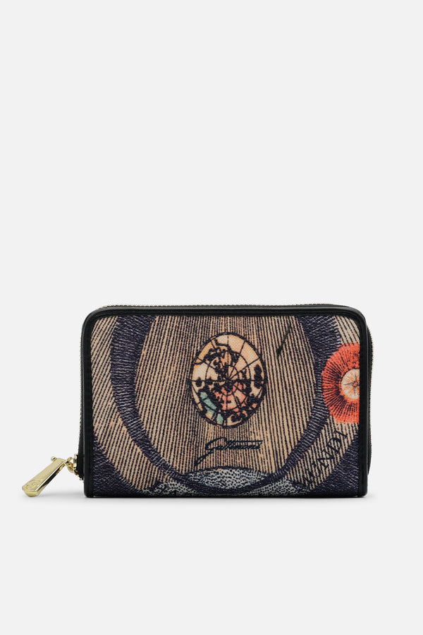 Maya L Med.Wallet w/Flap Nylon/Leather Classic/Black